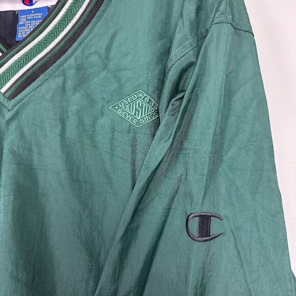 Vtg Champion Pullover Jacket Men's Large Green Windbreaker Austin Powder Company - Picture 4 of 14